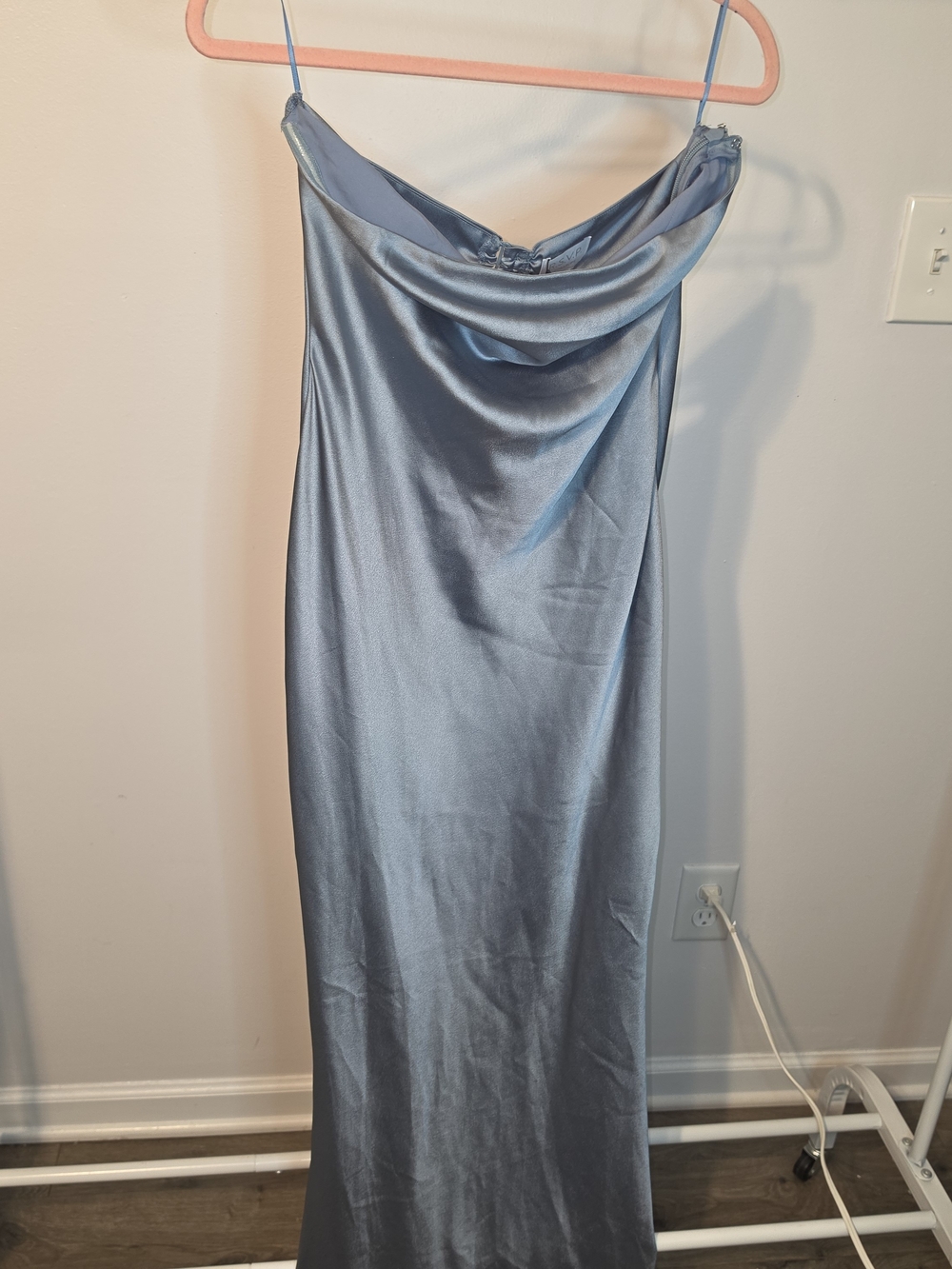 RSVP Sugarlips blue satin cowl neck maxi dress in size M #formal #eveningwear